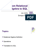 Relational Algebra To SQL