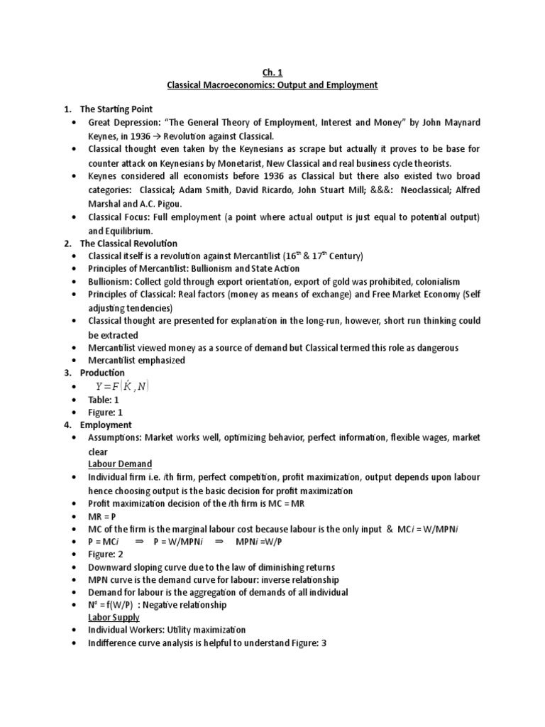 Lecture Notes Macroeconomics | PDF | Labour Economics | Macroeconomics