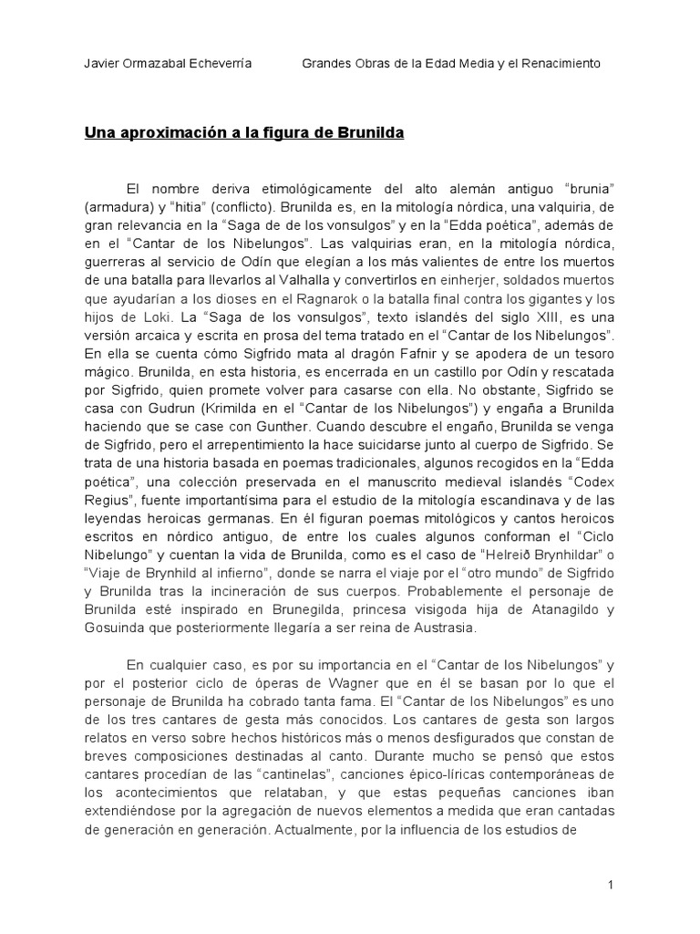 Brunilda: La Reina de los Nibelungos | PDF | Mitología nórdica ...