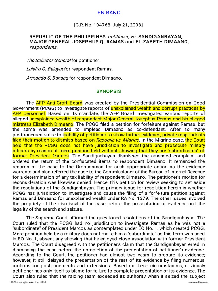 120010 2003 republic v sandiganbayan pdf search and seizure
