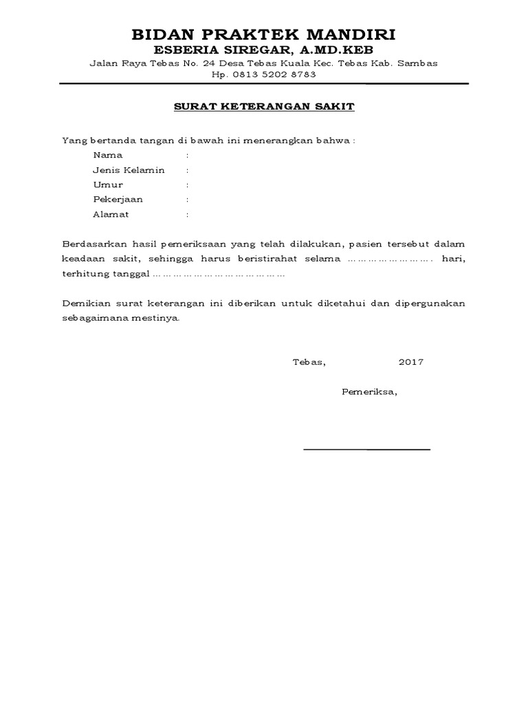 Surat Keterangan Sakit