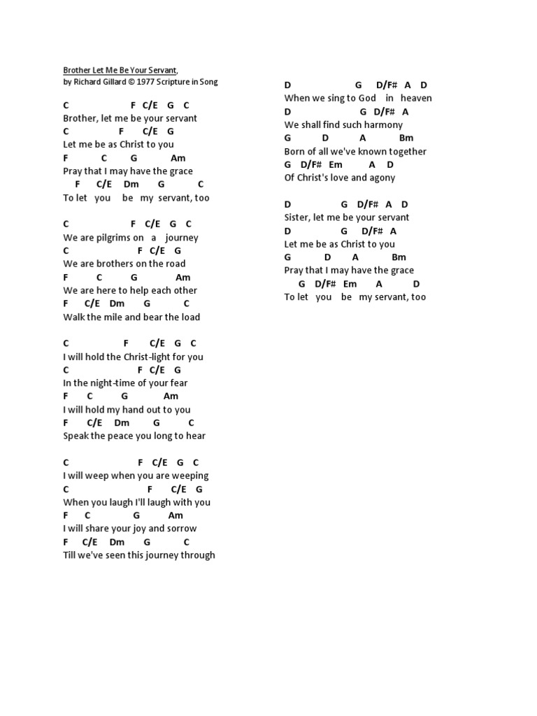 Brother Let Me Be Your Servant C D Pdf Religious Behaviour And Experience