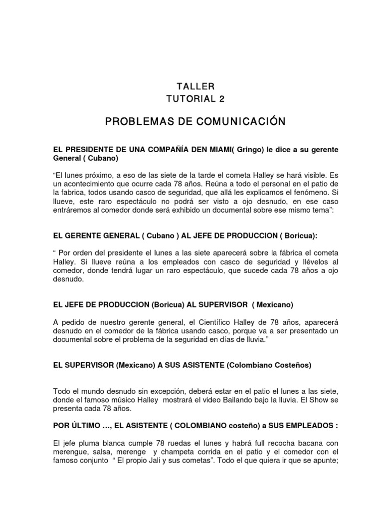PROBLEMAS DE COMUNICACIÓN | PDF