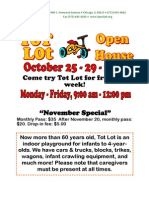Free Tot Lot Open House October 25-29 at The Hyde Park Neighborhood Club