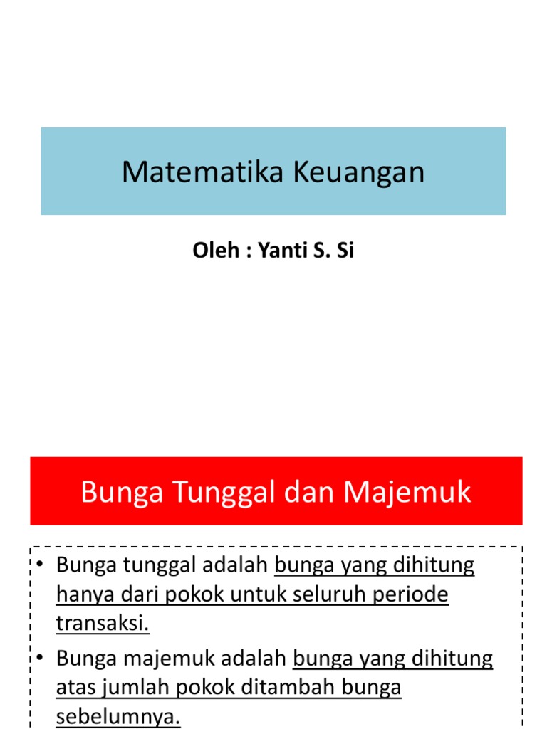 32 Contoh Soal Matematika Keuangan Bunga Tunggal Kumpulan Contoh Soal