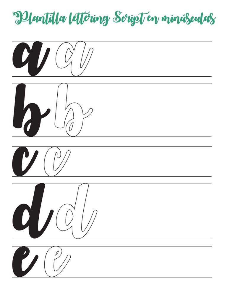 Guía de Lettering Script Minúsculas | PDF