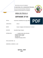 Informe de Practica 2, Fisica 2 Generacion e Identificacion de Cargas Elevctricas