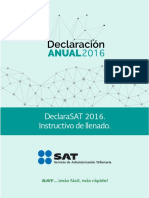 Forma de Declaración Ante El SAT 2016