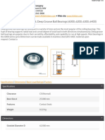 Timken Deep Groove Ball Bearings Specifications