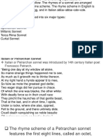Types of Sonnets and Their Rhyme Schemes