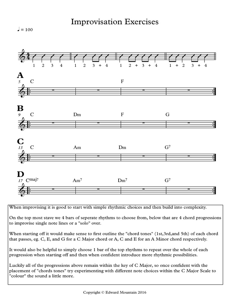 Basic Improvising Exercise | PDF