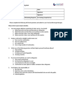 Safe Food Handling QUIZ FINAL