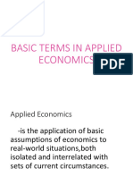 Basic Terms in Applied Economics