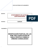 Modificación Puntual de Las Num. Reclasificación de Suelo Rustico Común A Urbano Consolidado