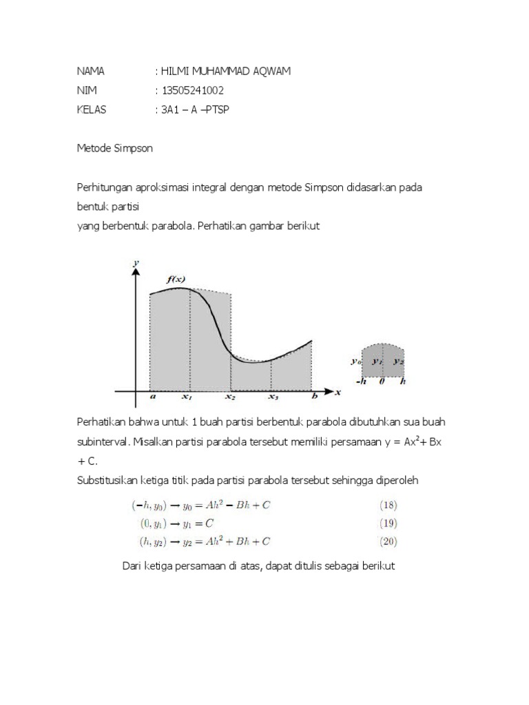 Rumus dan Metode Simpson dalam Integral | PDF