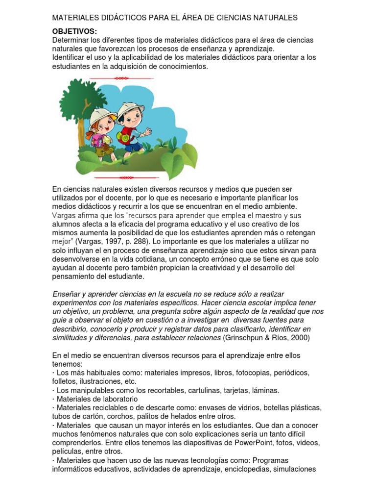 Recursos Didácticos en Ciencias Naturales | PDF | Maestros | Aprendizaje