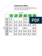 Sample Space Bingo Example