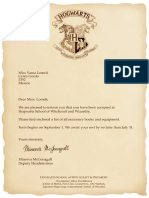 Carta Hogwarts