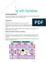 Sounding With Syllables: Lesson Plan