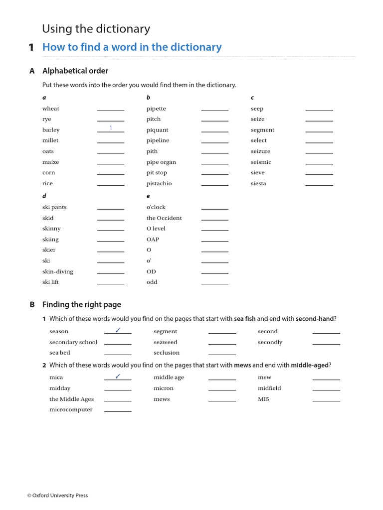 Using The Dictionary: How To Find A Word in The Dictionary | PDF
