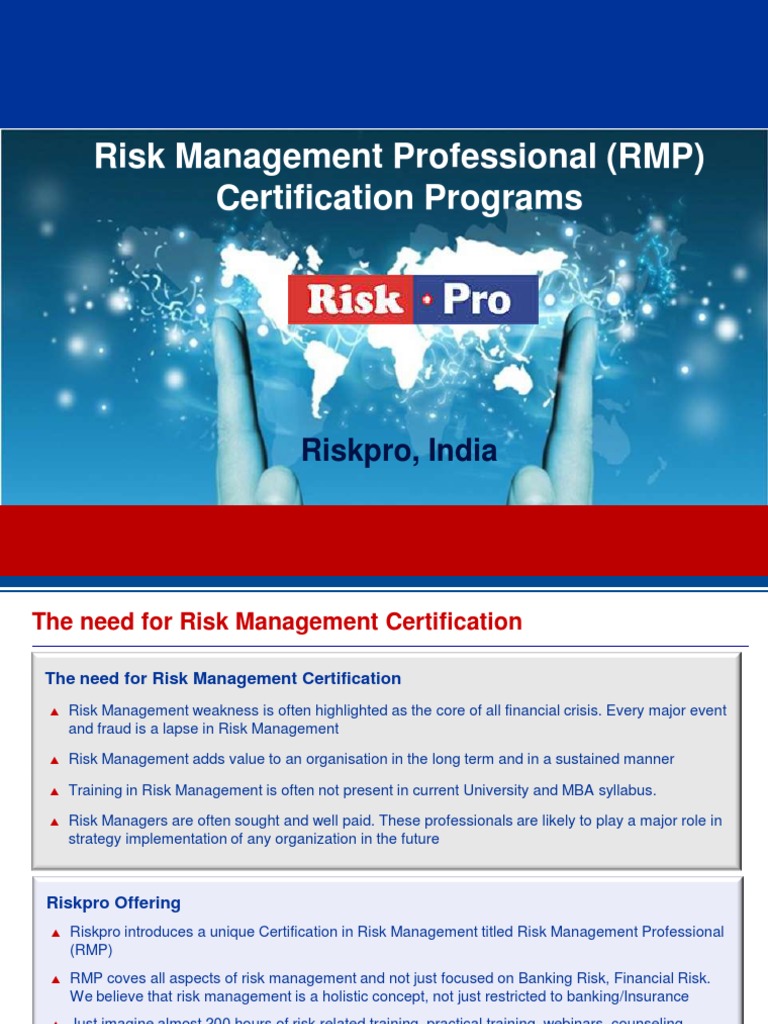 Risk Management Certification | PDF