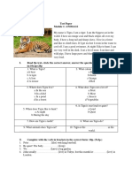 Tigra the Tiger Test Paper