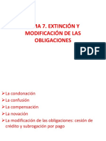 Tema 7 - Extinción y Modificación de Las Obligaciones PDF