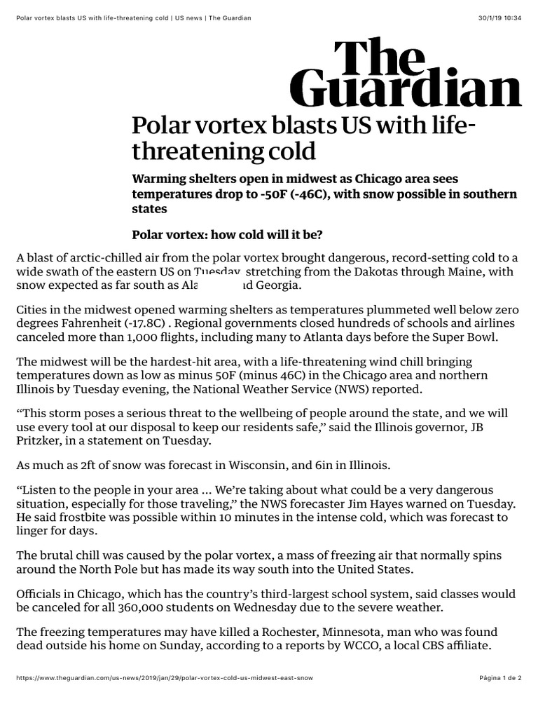 Polar Vortex Brings Extreme Cold to US | PDF | National Weather Service ...
