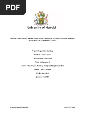 Project Proposal for Funding
