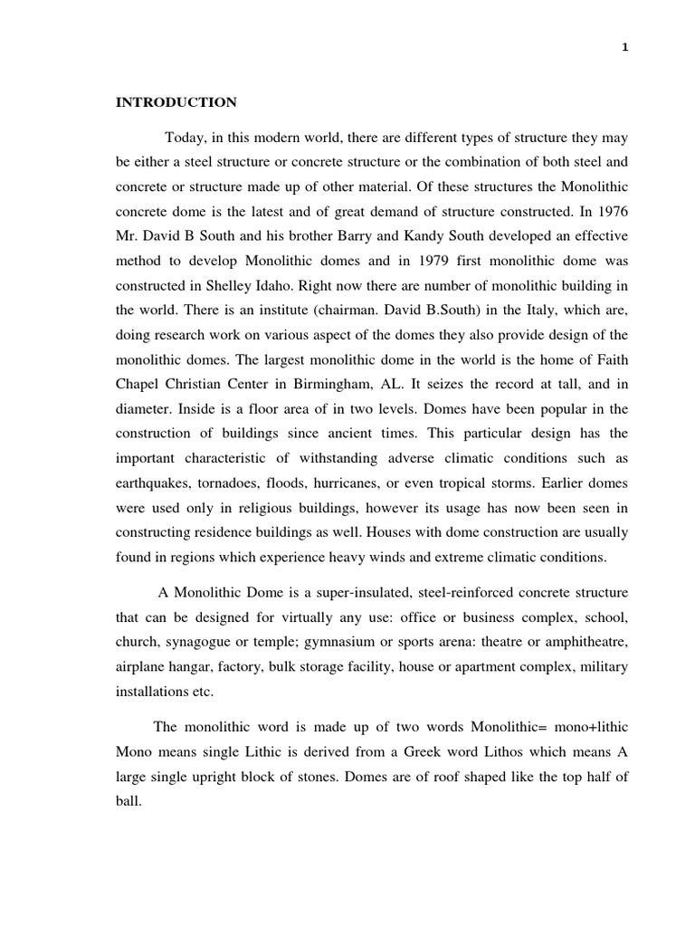 Monolithic Dome | PDF | Concrete | Dome