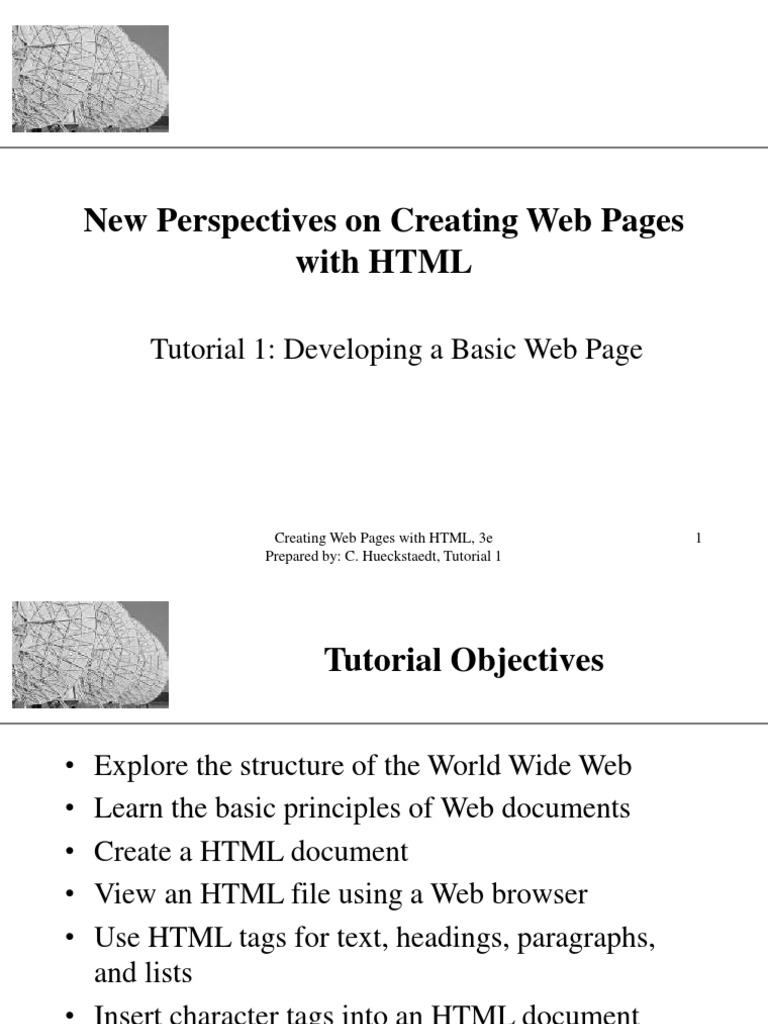 New Perspectives On Creating Web Pages With HTML: Tutorial 1 ...