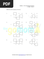 Addition Subtraction Fill in The Missing Number 3 Digits Grade 2