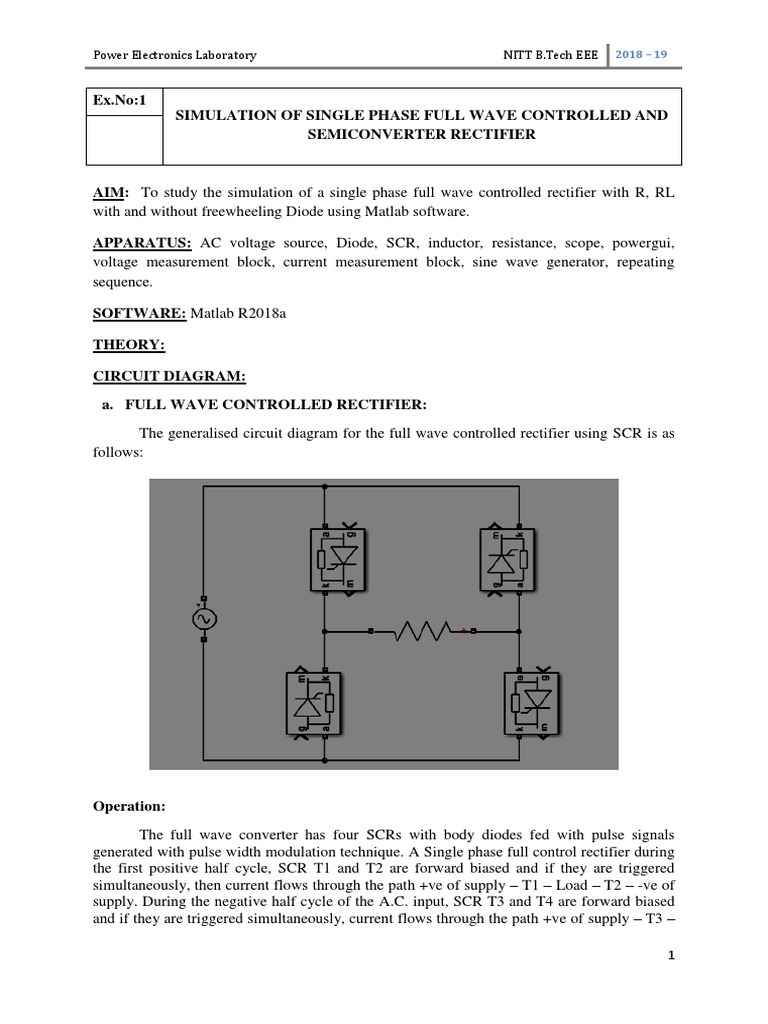 Power Electronics Laboratory Nitt B.Tech Eee PDF Power Electronics
