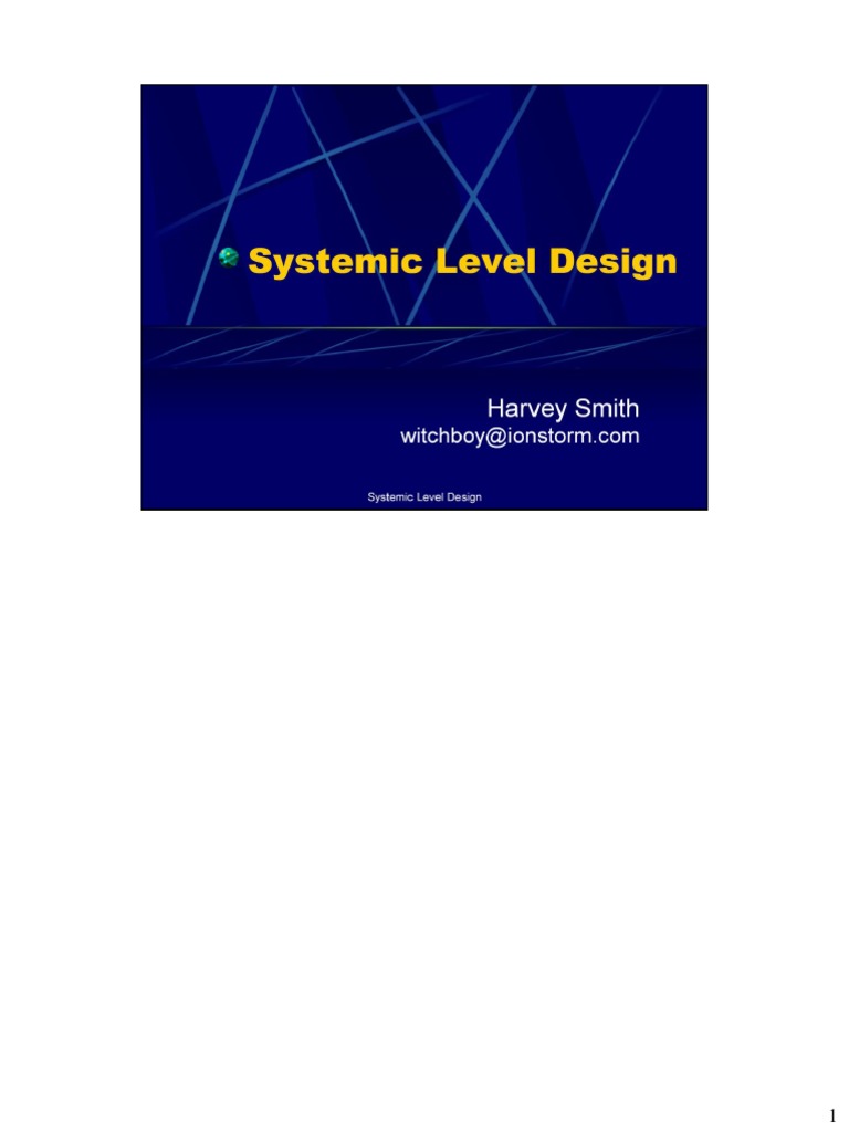 Systemic Level Design in Game Development | PDF | Object (Computer ...