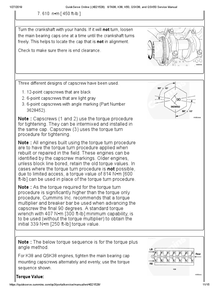 Main Bearing Torque K50 PDF