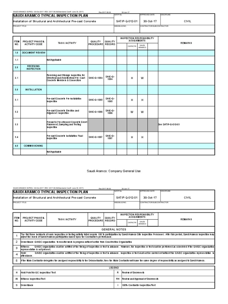 Satip Q-012-01 | PDF | Precast Concrete | Engineering