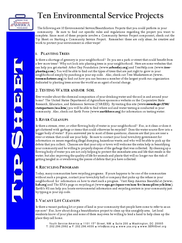 10 Community Environmental Projects | PDF | Drainage | Beach