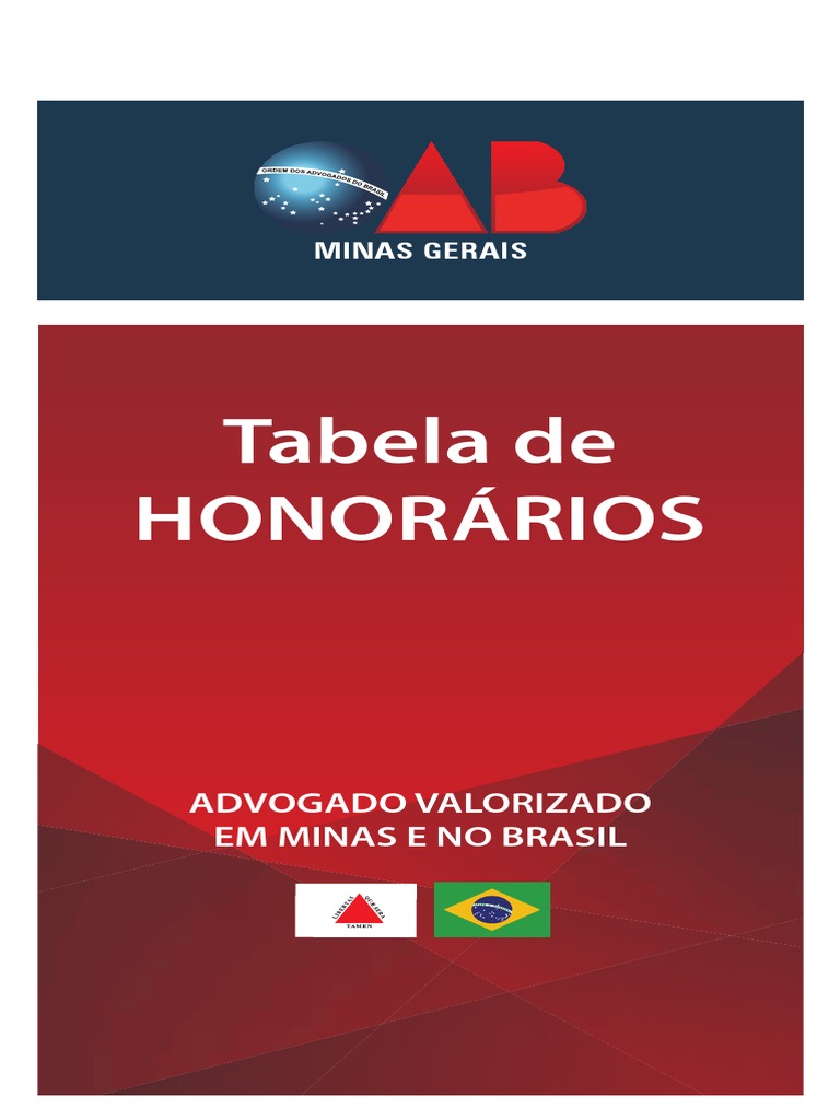 Tabela de Honorarios OAB MG PDF Insolvência Advogado