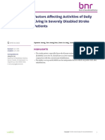 Factors Affecting Activities of Daily Living in Severely Disabled Stroke Patients