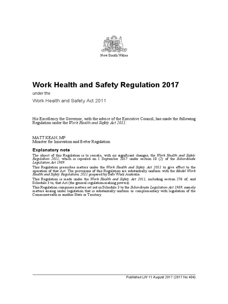Work Health and Safety Act 2011 | PDF | Dangerous Goods | Occupational ...