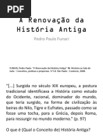 A Renovação Da História Antiga