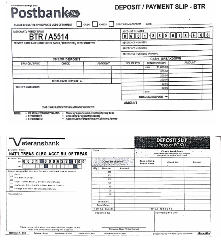 Deposit Slips PDF