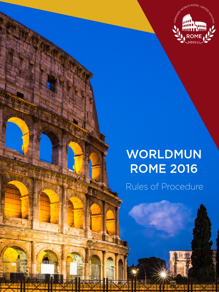 Worldmun rome 2016 rules of procedure pdf parliamentary procedure