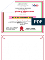 Certificate of Appreciation: Mr. & Mrs. Gaylord T. Dano