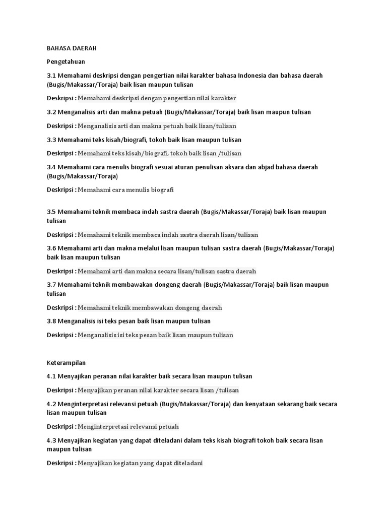 Kd Bahasa Daerah Pdf