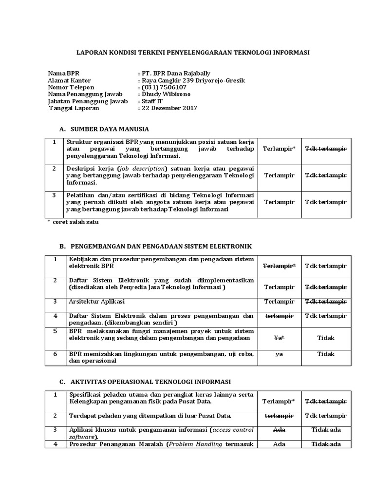 Laporan Teknologi Informasi