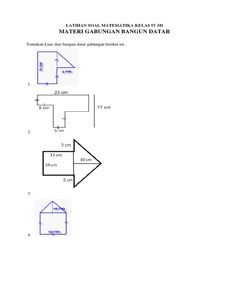 Latihan Soal Matematika Kelas Iv Sd Materi Gabungan Bangun Datar