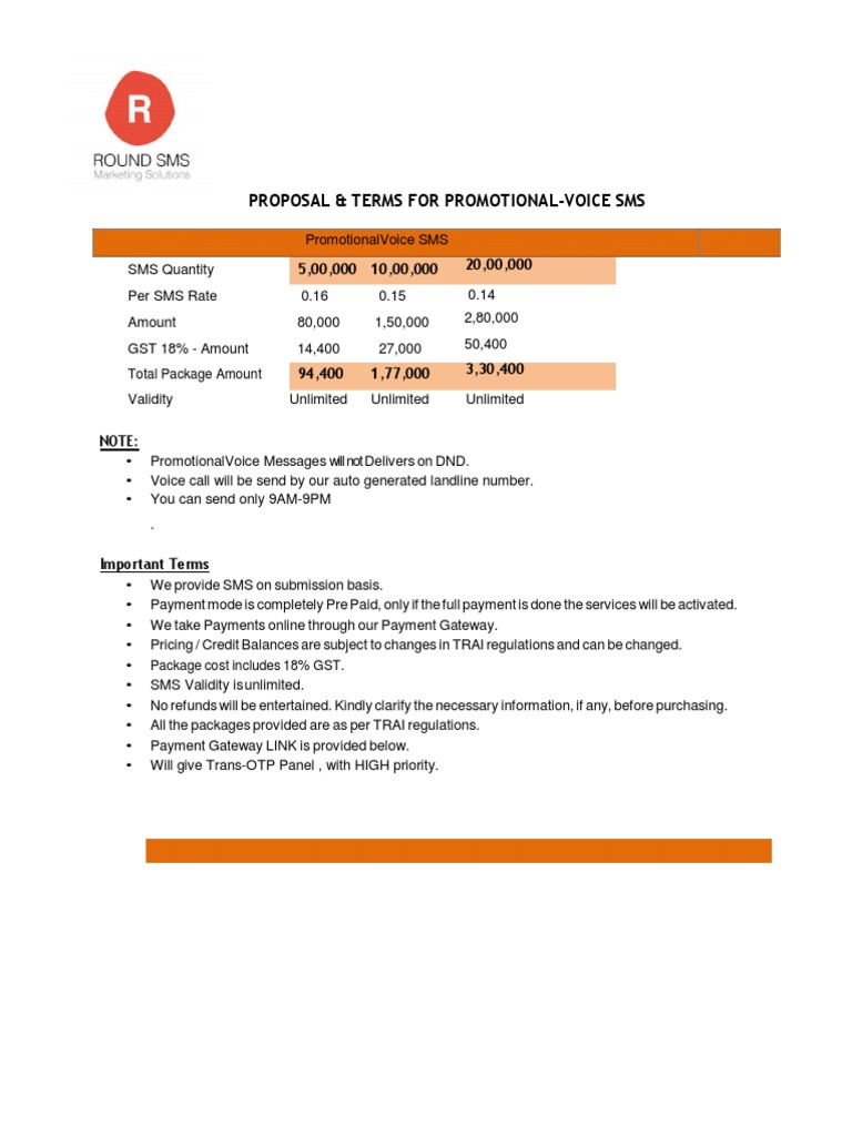 Promo Voice Proposal | PDF | Finance & Money Management