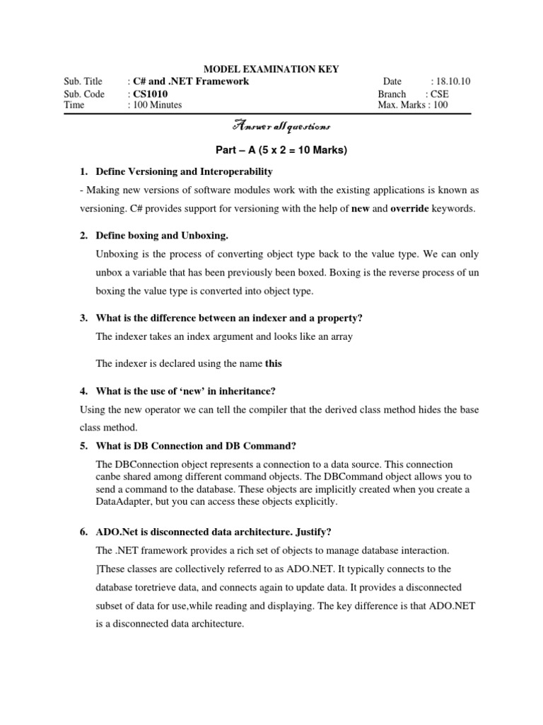 Cs1010 Model Key Pdf C Sharp Programming Language Active Server Pages