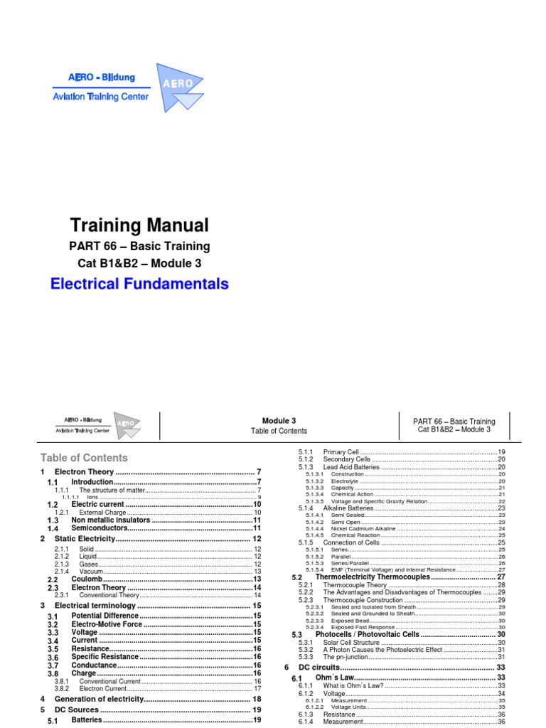 Training Manual: Electrical Fundamentals | PDF | Atoms | Ion